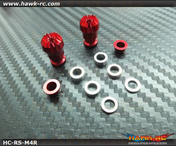Hawk Creation Adjustable Stick Rocker End Red Φ10mm (M4, JR TX)